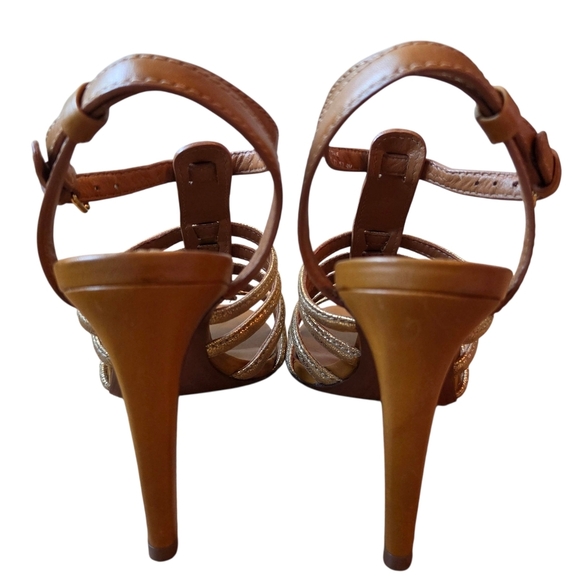 Tory Burch Charlene Womens Size 8M Brown Ankle Strap Gladiator High Heel Sandals - Picture 9 of 12